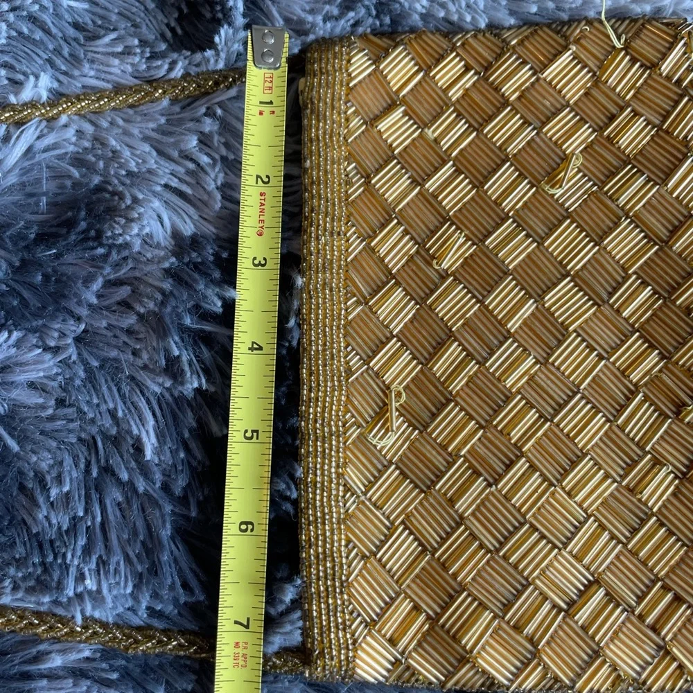 Gold colored Vintage beaded evening bag - Picture 8 of 10